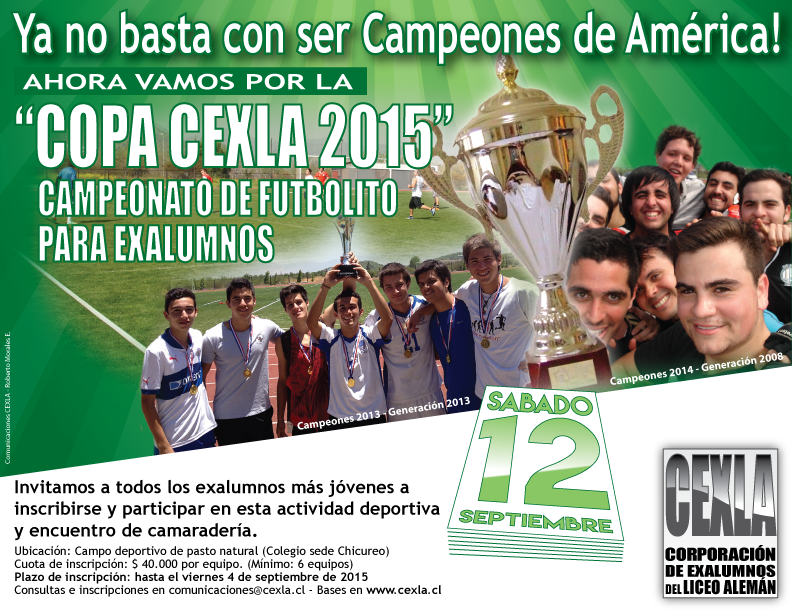 Campeonato de Futbolito para Exalumnos  “Copa Cexla 2015”